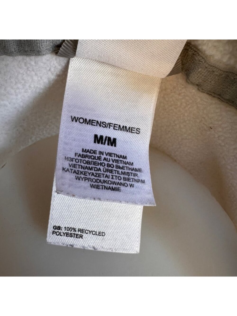 The North Face Womens White Fleece Quarter-Zip Pullover Size M Soft Lightweight - Picture 3 of 12